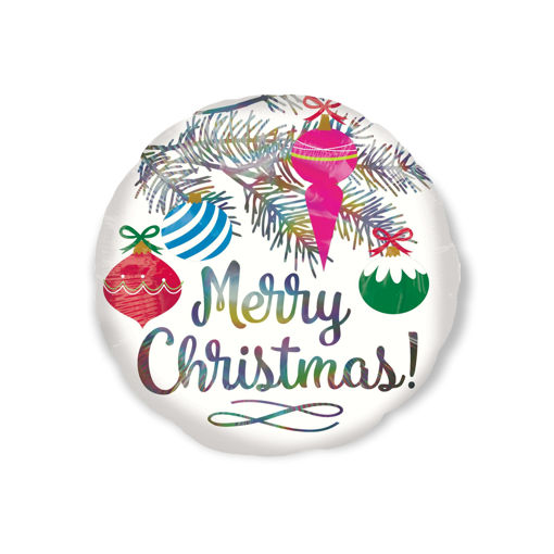 Picture of MERRY CHRISTMAS HOLOGRAPHIC FOIL BALLOON - 43CM